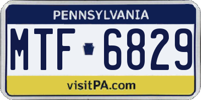 PA license plate MTF6829
