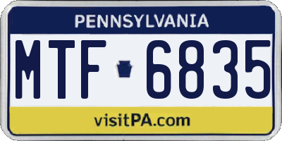 PA license plate MTF6835