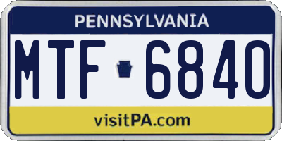 PA license plate MTF6840