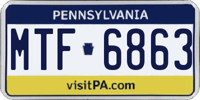 PA license plate MTF6863