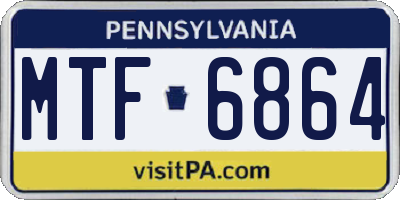 PA license plate MTF6864