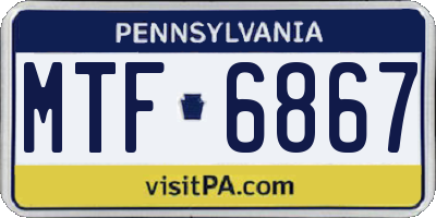 PA license plate MTF6867