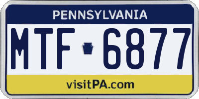 PA license plate MTF6877