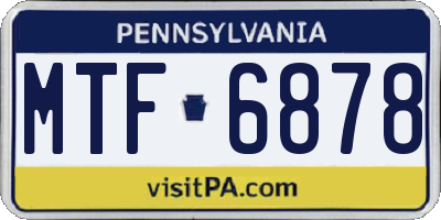 PA license plate MTF6878