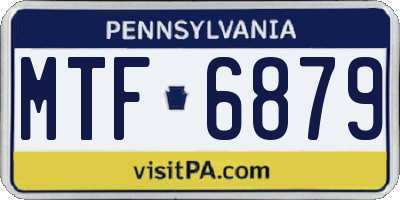 PA license plate MTF6879