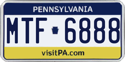 PA license plate MTF6888