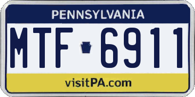 PA license plate MTF6911