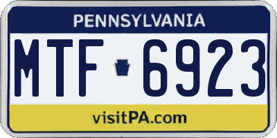 PA license plate MTF6923