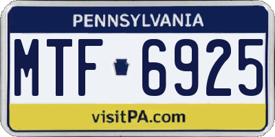 PA license plate MTF6925