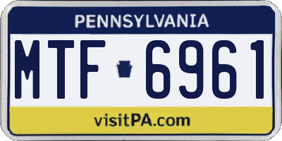 PA license plate MTF6961