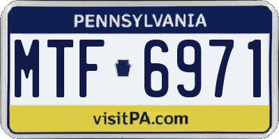 PA license plate MTF6971