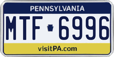 PA license plate MTF6996