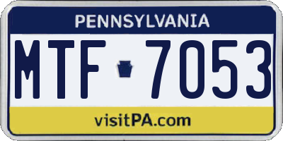 PA license plate MTF7053