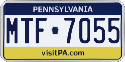 PA license plate MTF7055