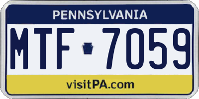 PA license plate MTF7059