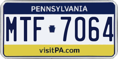 PA license plate MTF7064