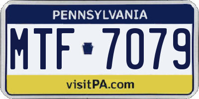 PA license plate MTF7079
