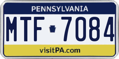 PA license plate MTF7084