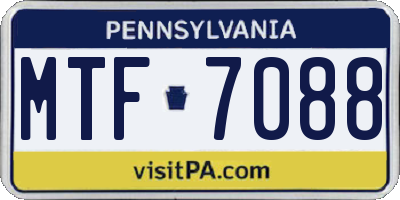 PA license plate MTF7088