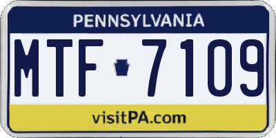 PA license plate MTF7109