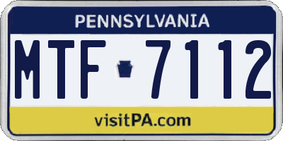 PA license plate MTF7112
