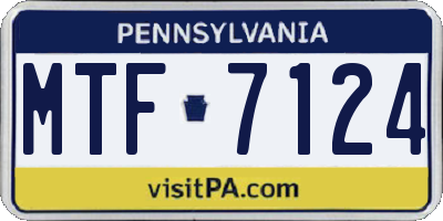 PA license plate MTF7124