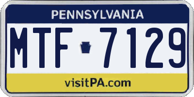 PA license plate MTF7129