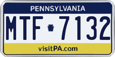 PA license plate MTF7132