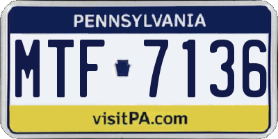 PA license plate MTF7136