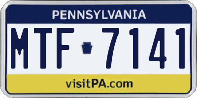 PA license plate MTF7141