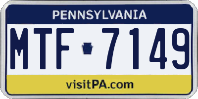 PA license plate MTF7149