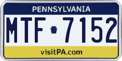 PA license plate MTF7152