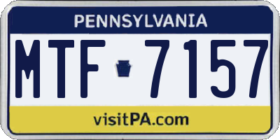 PA license plate MTF7157