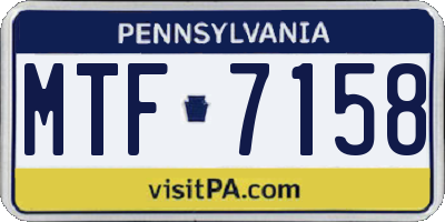 PA license plate MTF7158