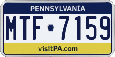 PA license plate MTF7159