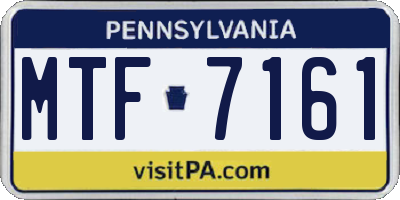 PA license plate MTF7161