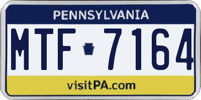 PA license plate MTF7164