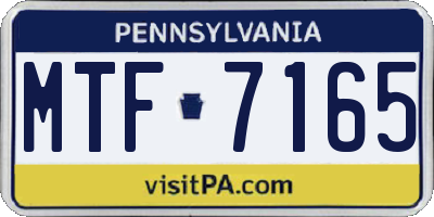 PA license plate MTF7165