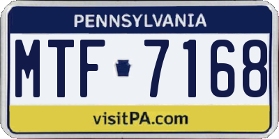 PA license plate MTF7168