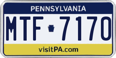 PA license plate MTF7170