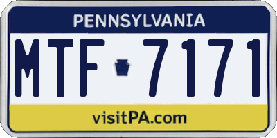 PA license plate MTF7171