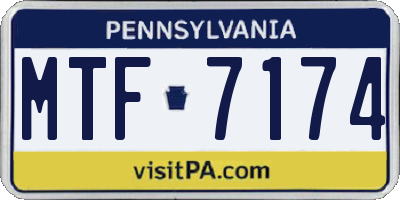PA license plate MTF7174