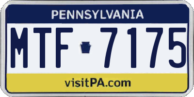 PA license plate MTF7175