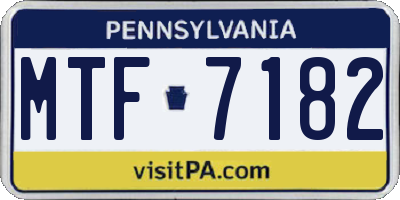 PA license plate MTF7182