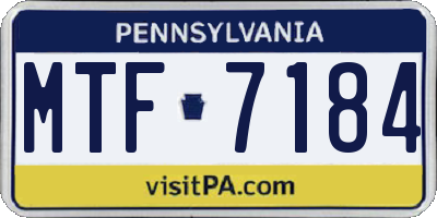 PA license plate MTF7184