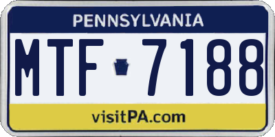 PA license plate MTF7188