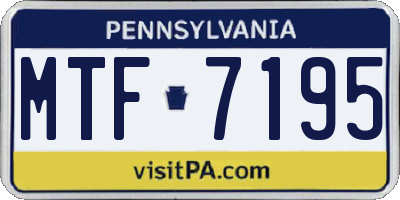 PA license plate MTF7195