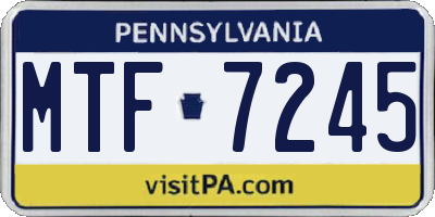 PA license plate MTF7245