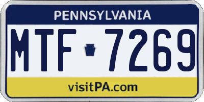 PA license plate MTF7269