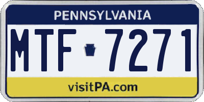 PA license plate MTF7271